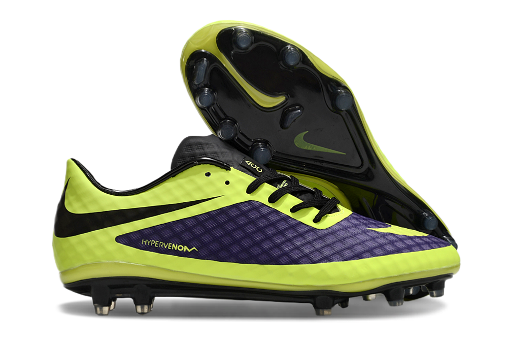Nike Hypervenom Phantom Elite Cleats Neon and Blue #5