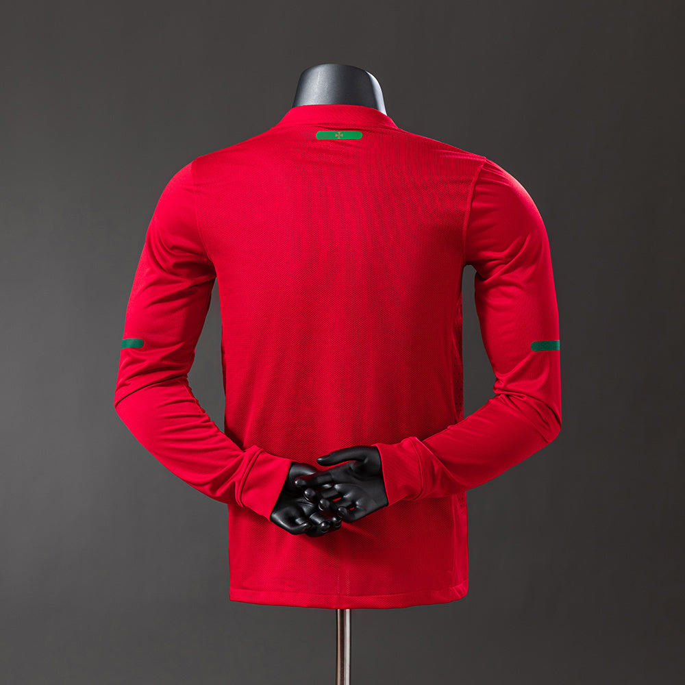 Player Version Portugal Jersey 2010 Home Retro Football Kit Long Sleeves Player Version