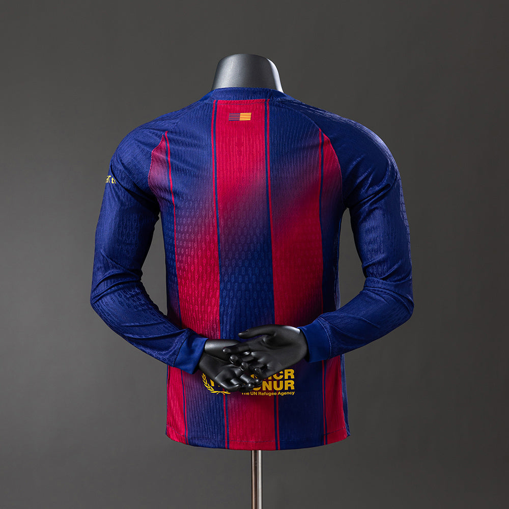 Player Version Barcelona Jersey 25/26 Home Football Kit Long Sleeves Player Version
