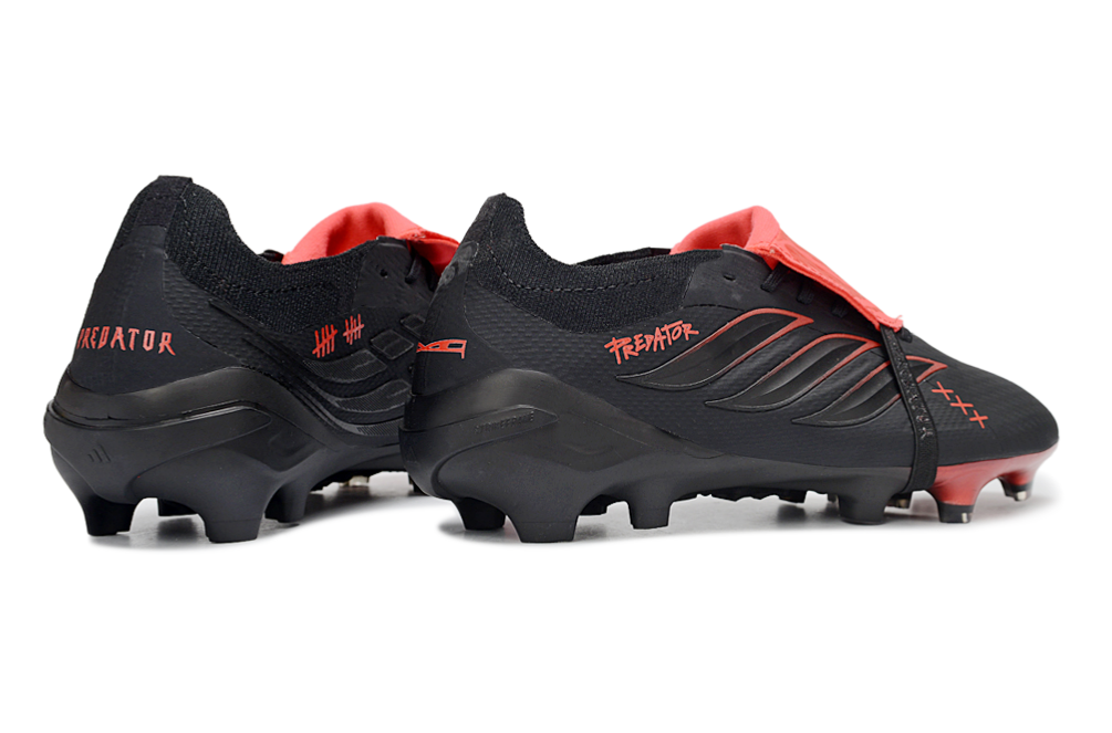 Predator Elite Cleats With Tongue Red and Black #18