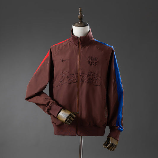 Barcelona X Travis Scott Windbreaker 2025/26 Brown Football Soccer Jacket