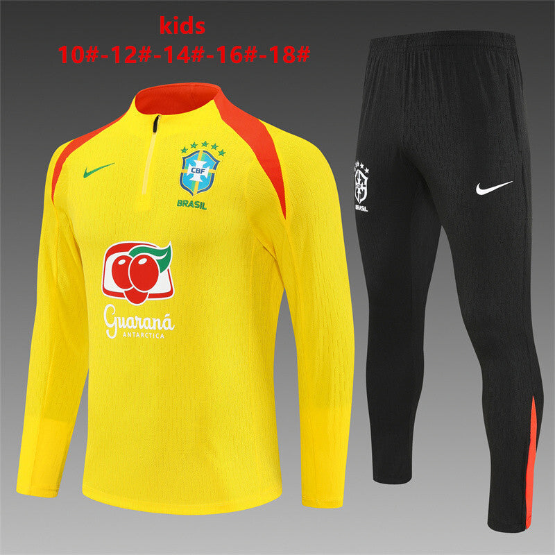 Player Version Kids Player Version Brazil Training Tracksuits 25/26 Football Kit Soccer Jersey