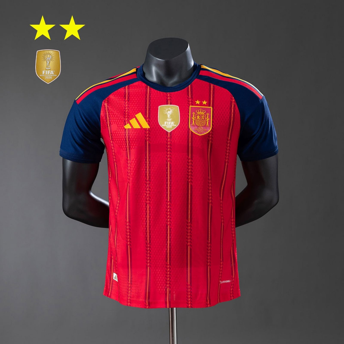 Player Version 2-Star Player Version Spain Home Jersey 2026 World Cup Champion Football Kit Soccer Shirt