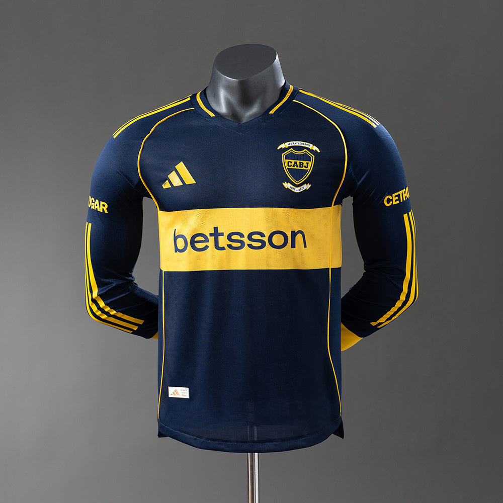 Player Version Boca Juniors Jersey 25/26 Home Long Sleeves Football Kit Player Version