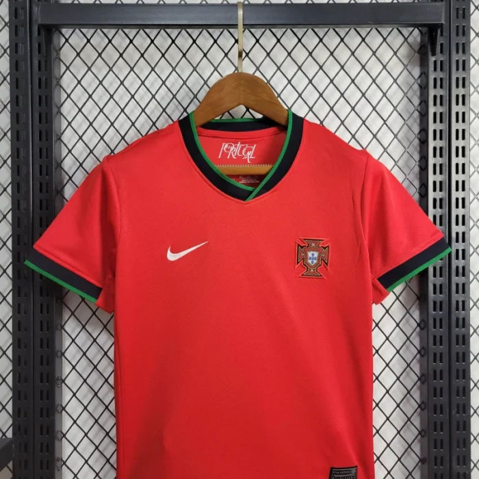Portugal Home Kit 24/25 Euro Cup 2024 Kids Football Jersey