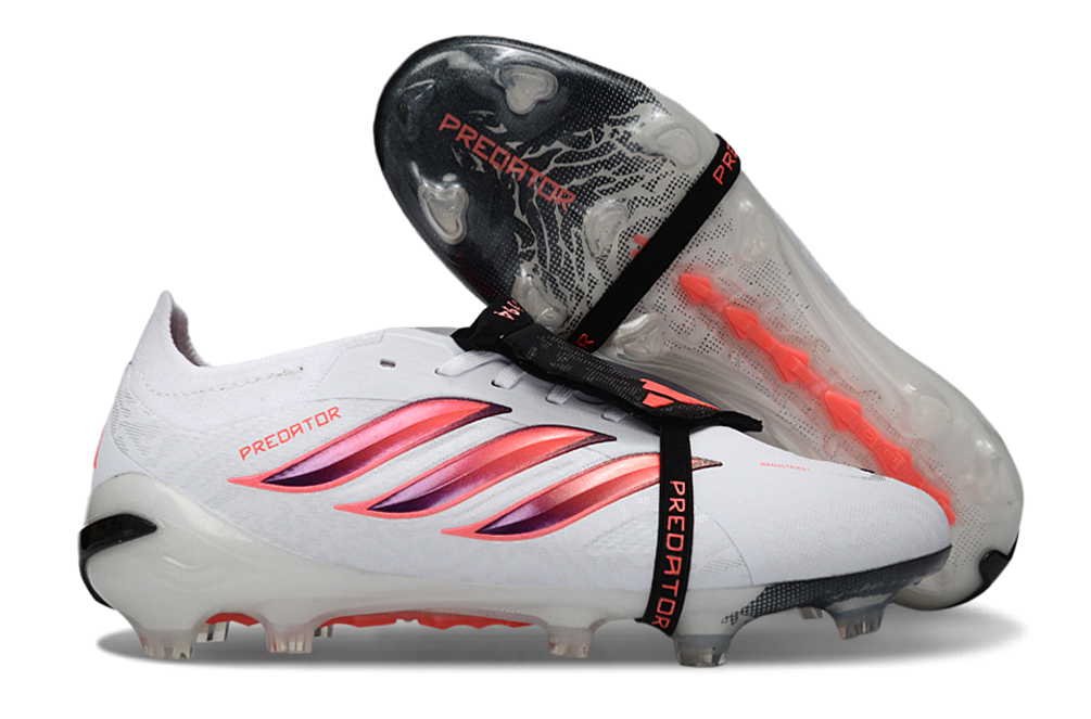 Predators Elite Cleats With Tongue White and Red #1