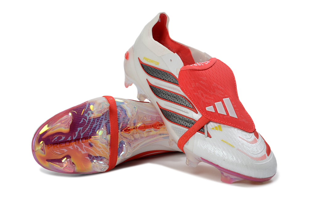 Predator Elite Cleats With Tongue Red and White #12