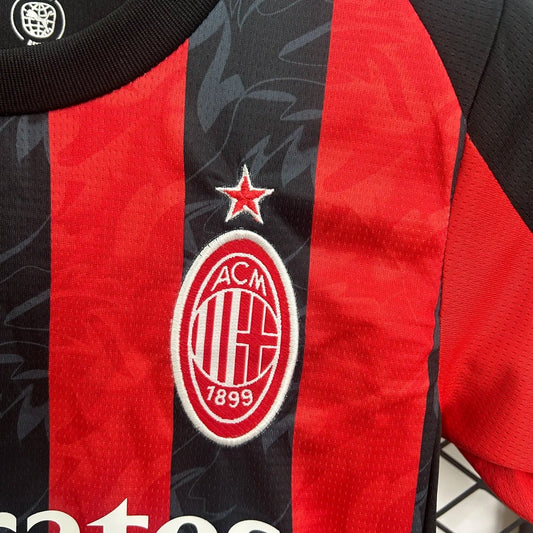 Kids Ac Milan Jersey 25/26 Home Football Kit Soccer Jersey