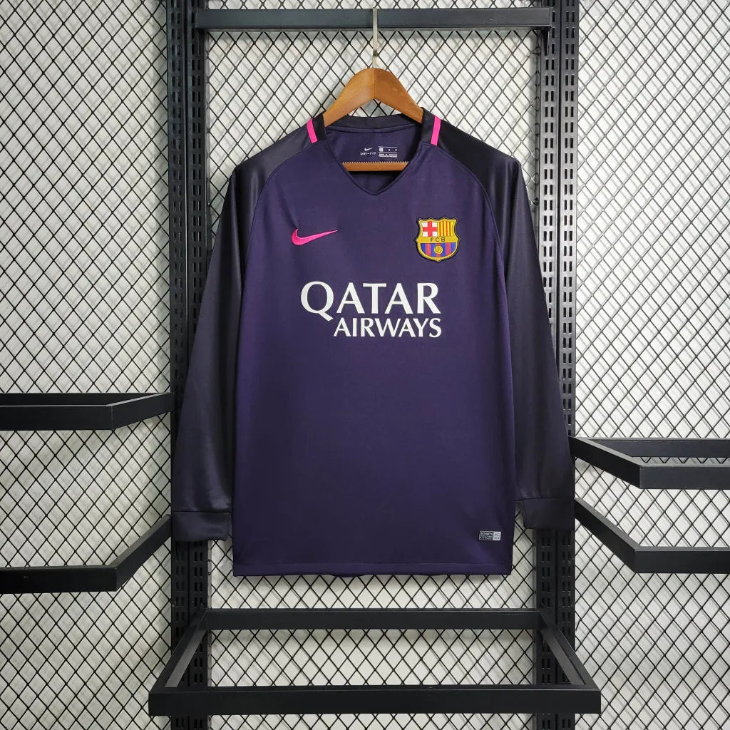 Barcelona Jersey Away Kit 16/17 Retro Long Sleeves Football Team Soccer Shirt