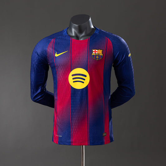 Player Version Barcelona Jersey 25/26 Home Football Kit Long Sleeves Player Version