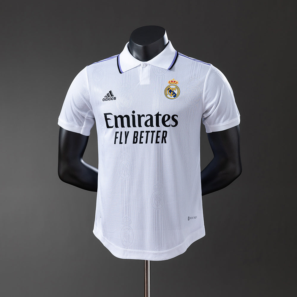 Player Version Real Madrid Jersey 2022-23 Home Retro Football Kit Player Version
