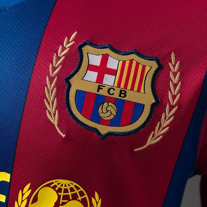 Player Version Retro Barcelona Jersey 2007-08 Home Football Kit Player Version