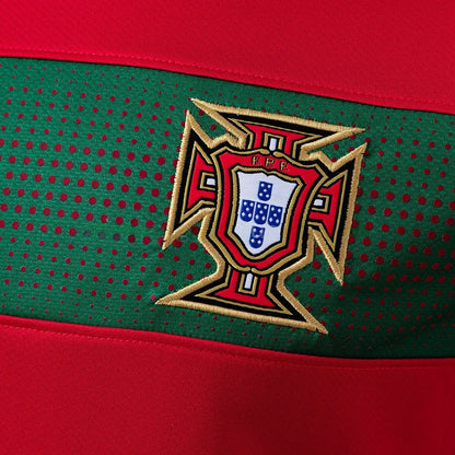 Player Version Portugal Jersey 2010 Home Retro Football Kit Long Sleeves Player Version