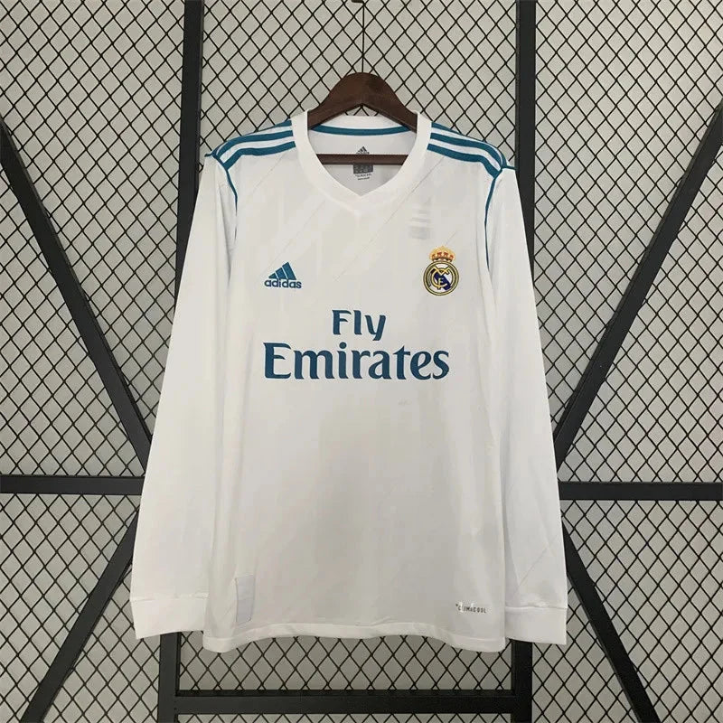 Retro Real Madrid Home Kit 17/18 Long Sleeves Football Jersey