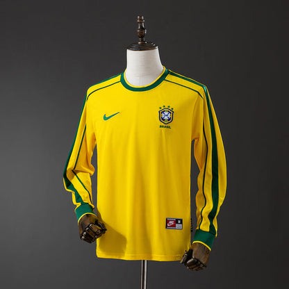 Brazil Jersey 1998 Home Retro Football Kit Long Sleeves