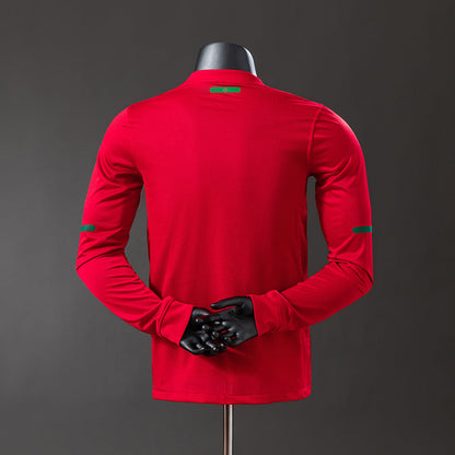 Player Version Portugal Jersey 2010 Home Retro Football Kit Long Sleeves Player Version