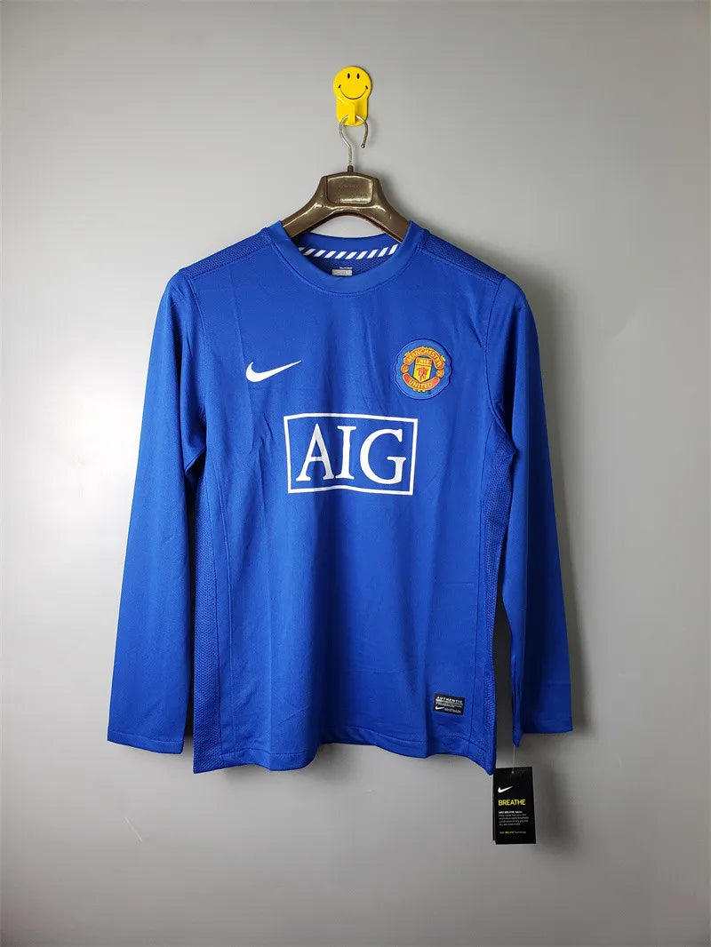 Retro Manchester United Jersey 2008-09 Third Long Sleeves Football Kit Soccer Shirt