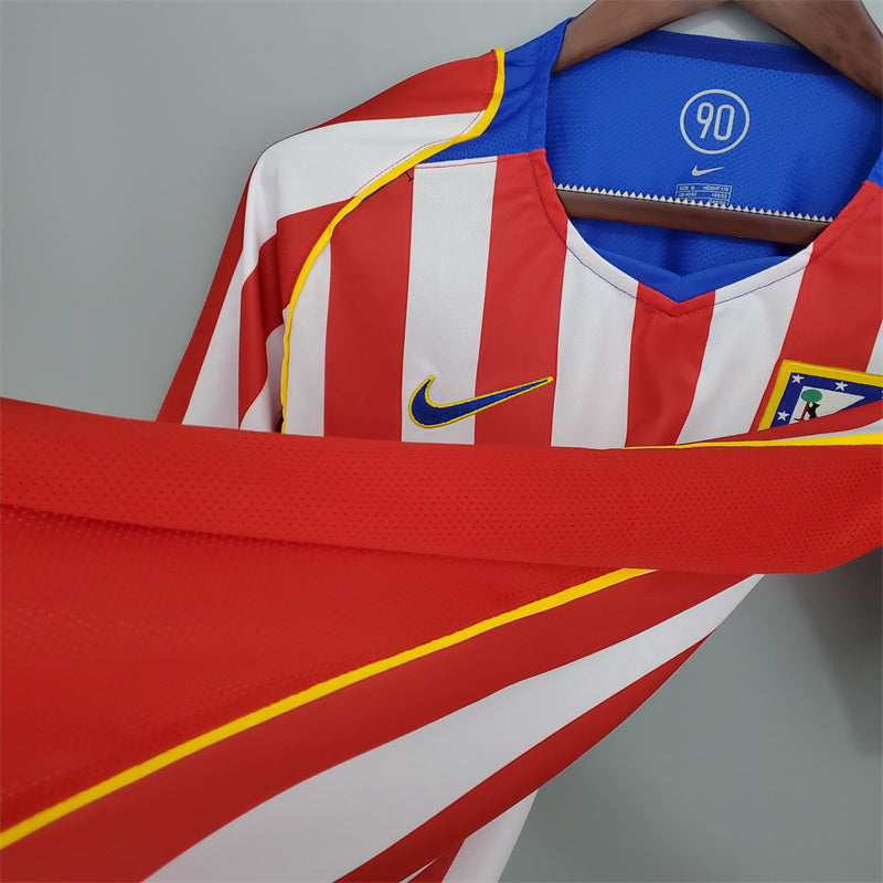 Atletico Madrid Jersey Home Kit 2004/05 Retro Football Team Soccer Shirt
