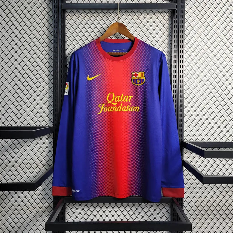 Barcelona Jersey Home Kit 2012 2013 Retro Long Sleeves