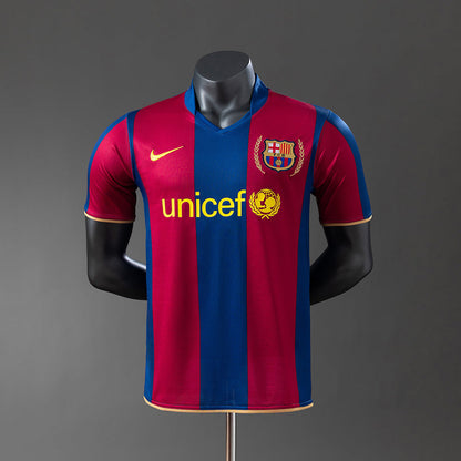 Player Version Retro Barcelona Jersey 2007-08 Home Football Kit Player Version