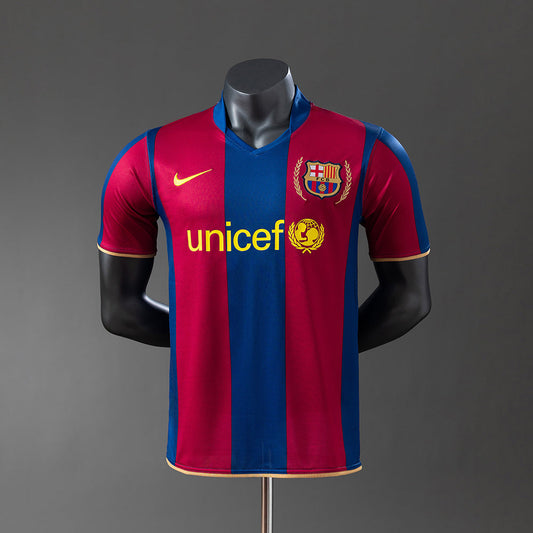 Player Version Retro Barcelona Jersey 2007-08 Home Football Kit Player Version