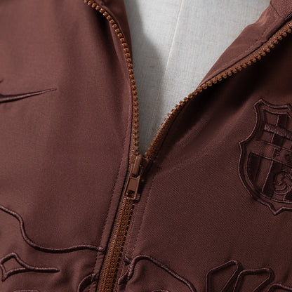 Barcelona X Travis Scott Windbreaker 2025/26 Brown Football Soccer Jacket