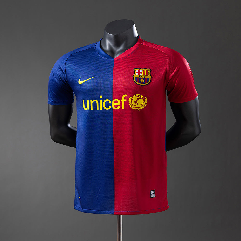 Player Version Barcelona Jersey 2008-09 Home Retro Kit Player Version