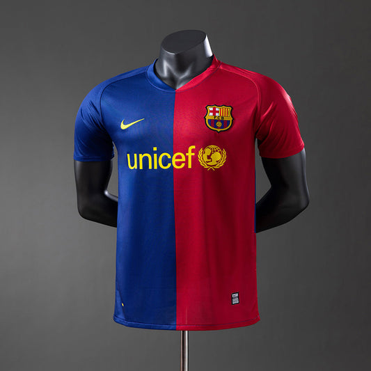 Player Version Barcelona Jersey 2008-09 Home Retro Kit Player Version