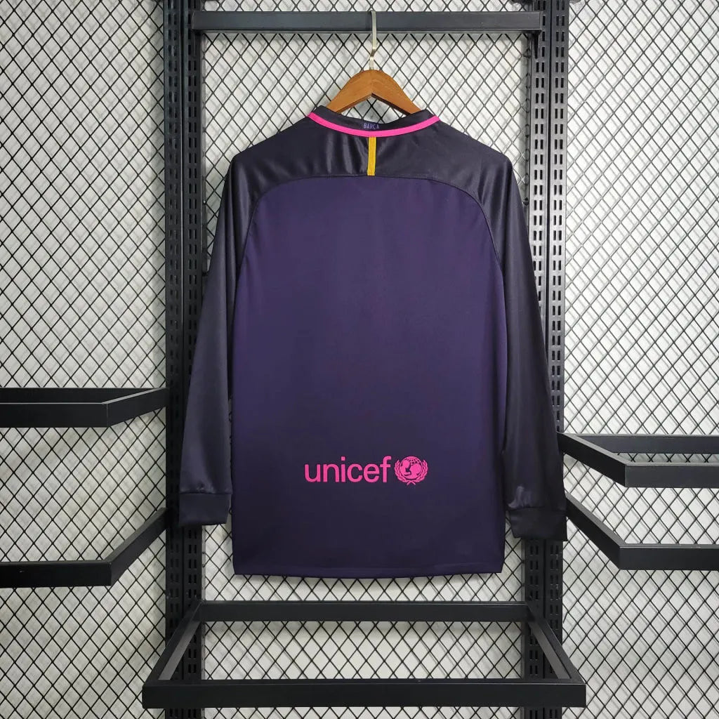 Barcelona Jersey Away Kit 16/17 Retro Long Sleeves Football Team Soccer Shirt