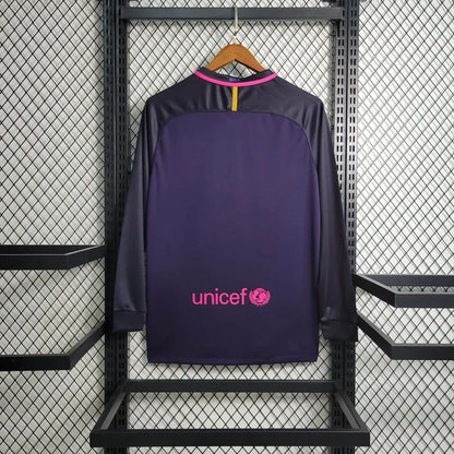 Barcelona Jersey Away Kit 16/17 Retro Long Sleeves Football Team Soccer Shirt