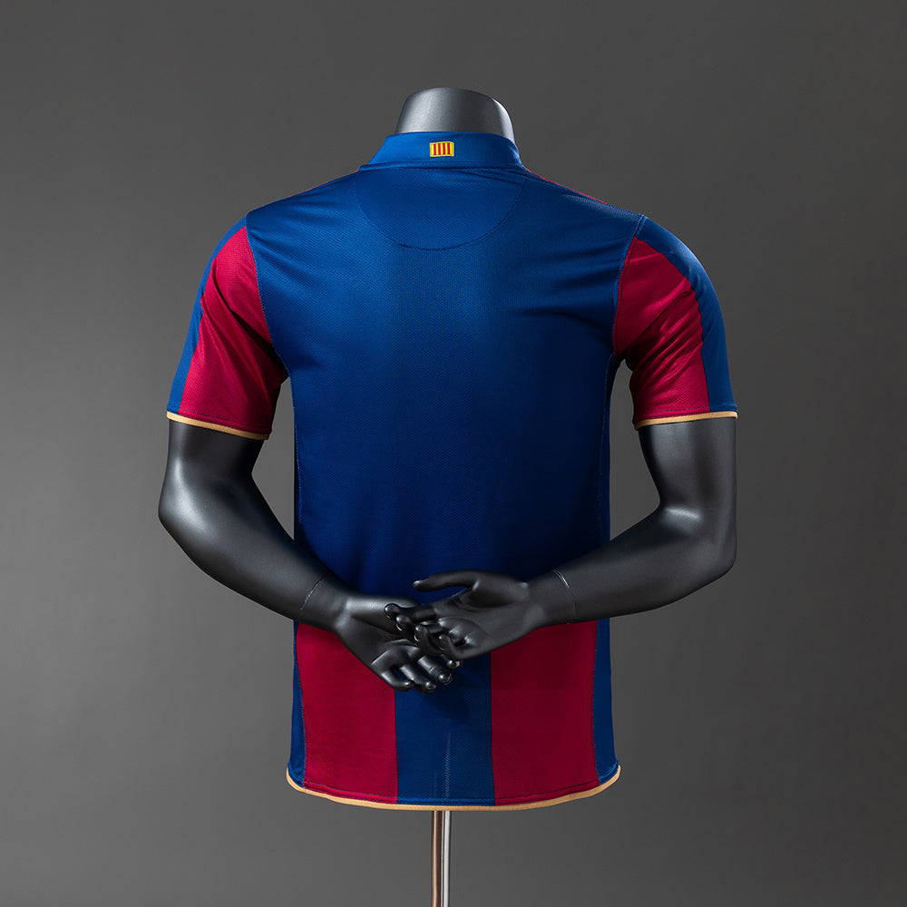 Player Version Retro Barcelona Jersey 2007-08 Home Football Kit Player Version