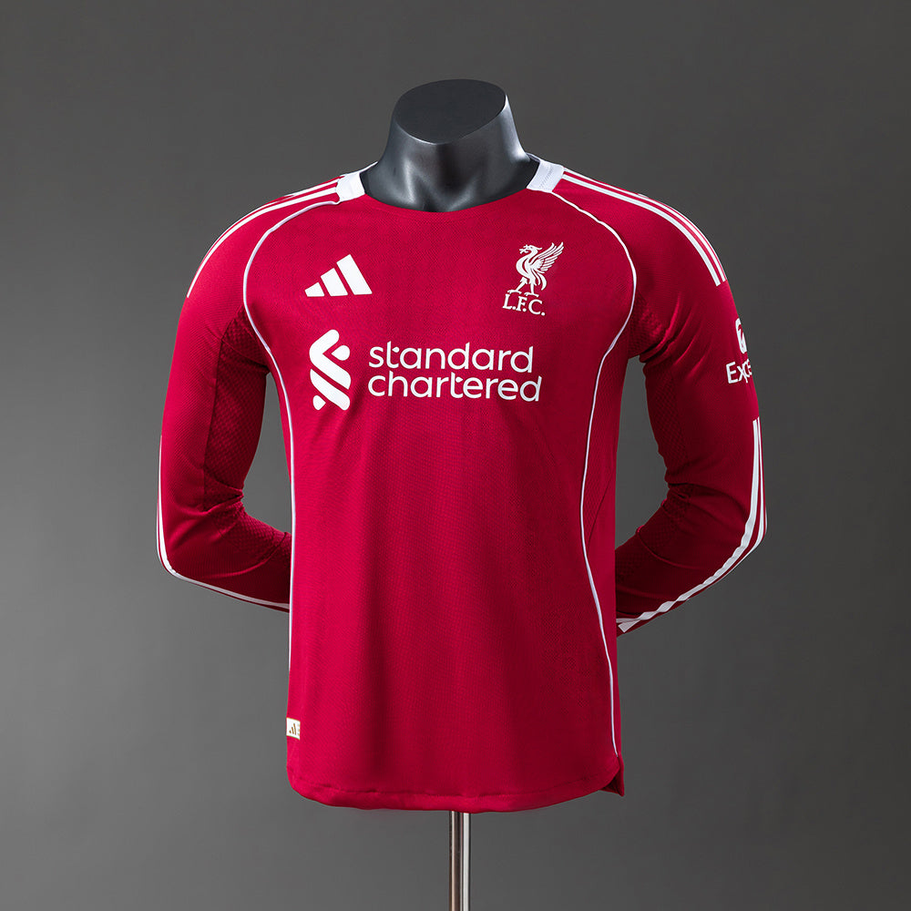 Player Version Liverpool Jersey 25/26 Home Football Kit Player Version Long Sleeves
