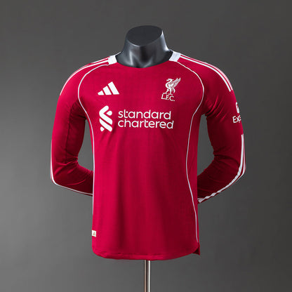 Player Version Liverpool Jersey 25/26 Home Football Kit Player Version Long Sleeves