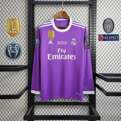 Retro Real Madrid Away Kit 16/17 Long Sleeves Football Jersey