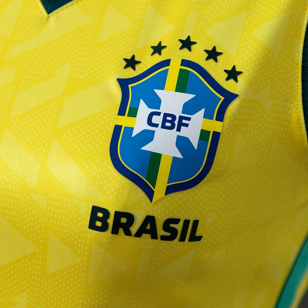 Women Brazil Crop Tank Top Home Jersey 2026 World Cup Football Kit Soccer Shirt
