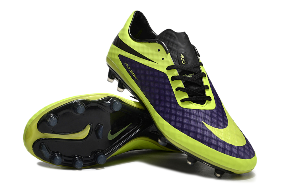 Nike Hypervenom Phantom Elite Cleats Neon and Blue #5
