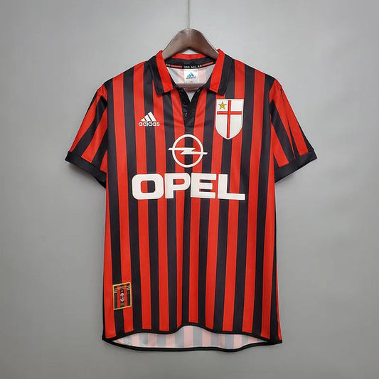 AC Milan Retro Jersey 1999/2000 Home Football Jersey Soccer Shirt