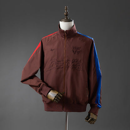 Barcelona X Travis Scott Windbreaker 2025/26 Brown Football Soccer Jacket