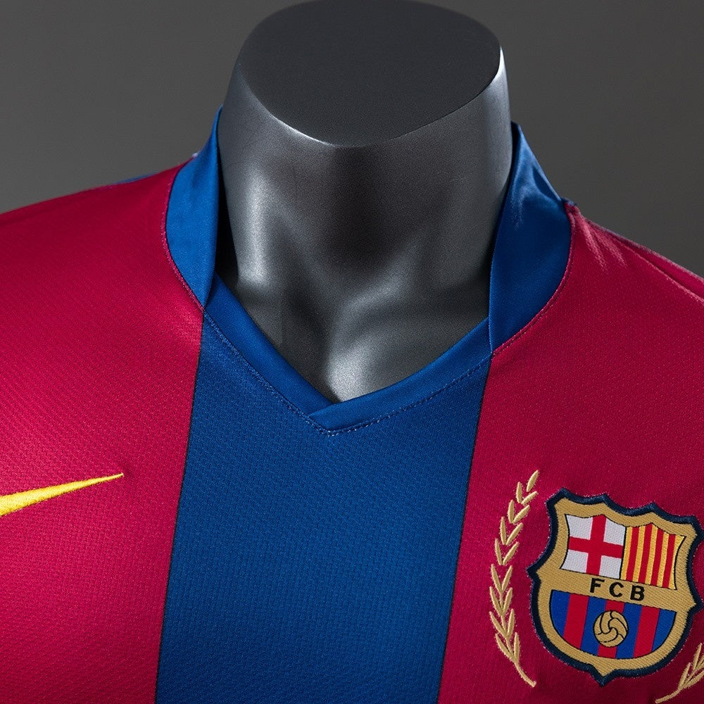 Player Version Retro Barcelona Jersey 2007-08 Home Football Kit Player Version