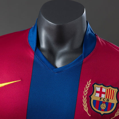Player Version Retro Barcelona Jersey 2007-08 Home Football Kit Player Version