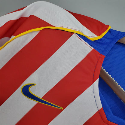 Atletico Madrid Jersey Home Kit 2004/05 Retro Football Team Soccer Shirt