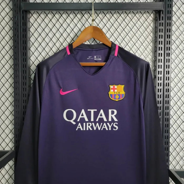 Barcelona Jersey Away Kit 16/17 Retro Long Sleeves Football Team Soccer Shirt
