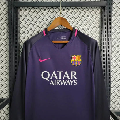 Barcelona Jersey Away Kit 16/17 Retro Long Sleeves Football Team Soccer Shirt