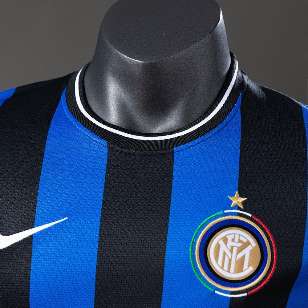 Player Version Inter Milan Jersey 2009-10 Home Retro Football Kit Player Version