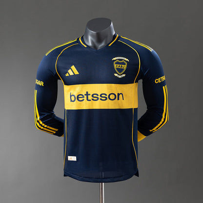 Player Version Boca Juniors Jersey 25/26 Home Long Sleeves Football Kit Player Version