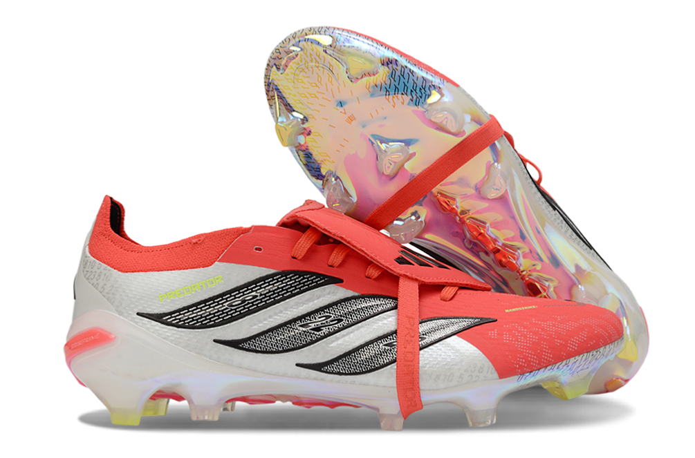 Predator Elite Cleats With Tongue Red and White #12