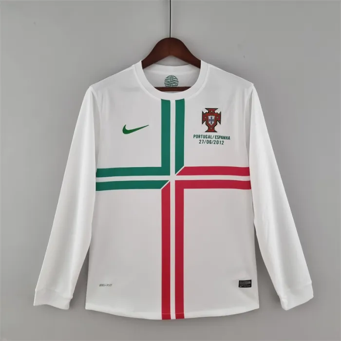 Portugal Jersey Away Kit 2012 Retro Long Sleeves Football Team Soccer Shirt