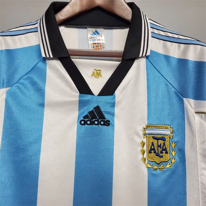 Argentina Jersey Home Kit 1998 Retro Football Team Soccer Shirt