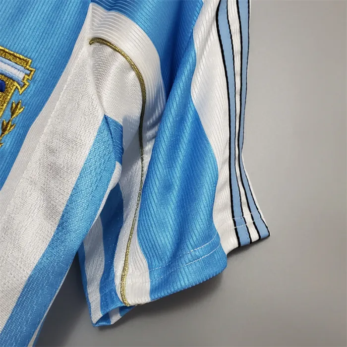 Argentina Jersey Home Kit 1998 Retro Football Team Soccer Shirt