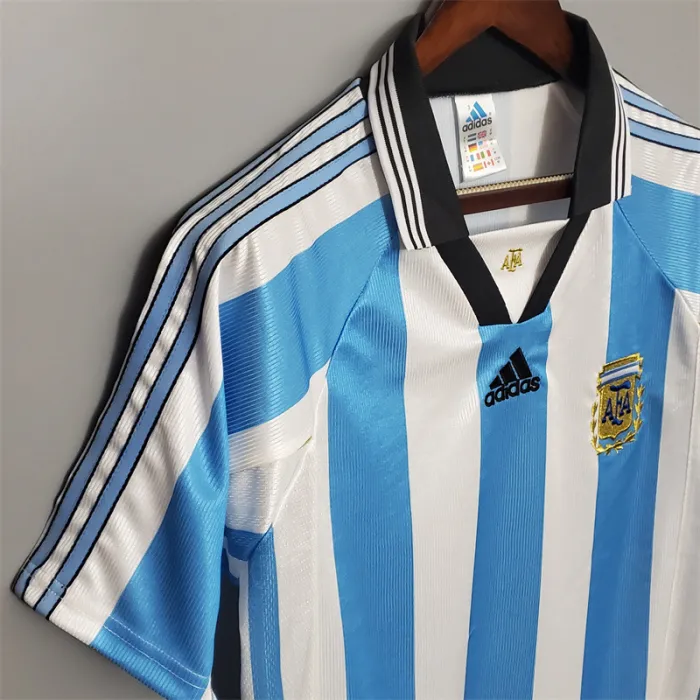 Argentina Jersey Home Kit 1998 Retro Football Team Soccer Shirt